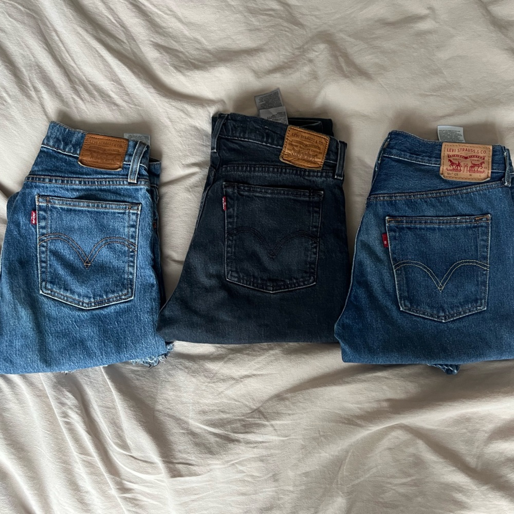 Levi's Blue and Black Straight Leg Jeans